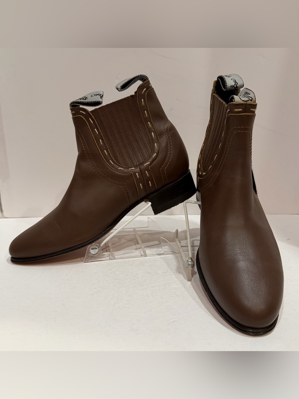El Canelo Men's Brown Leather Ankle Boots Size 10 slip on Made In Mexico NEW!